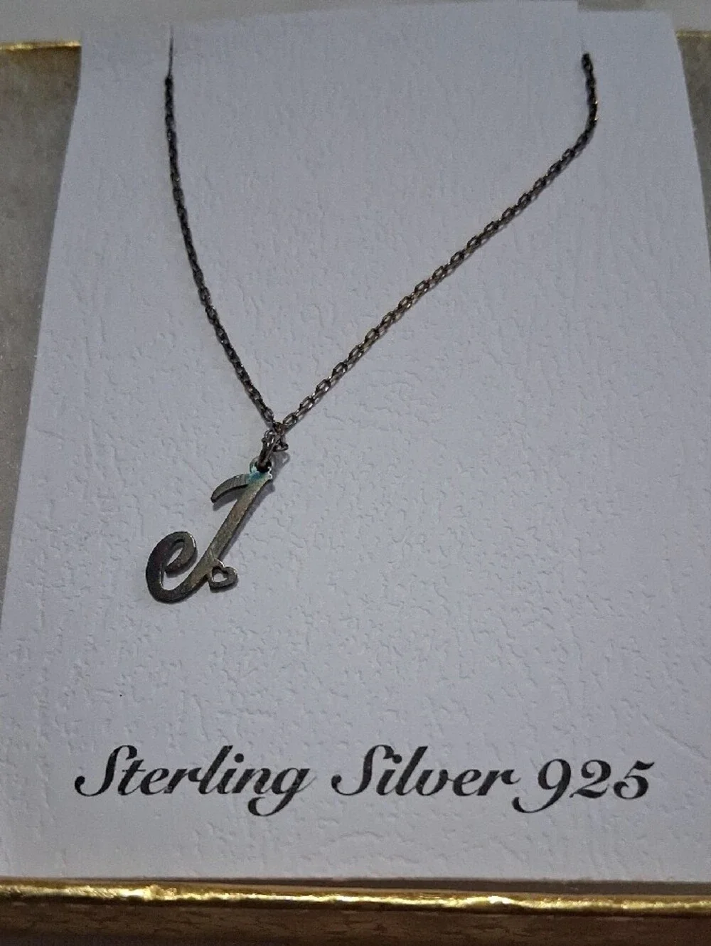 Sterling Silver 925 Initial 'J' Necklace - Silver